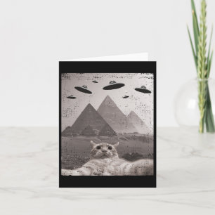 Cat Ufo Meme - Funny Cat Selfie with Ufos Karte