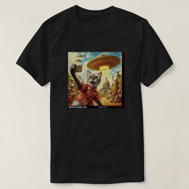 Cat UFO Selfie : Don Du T-shirt Kitten #03 (Design devant)