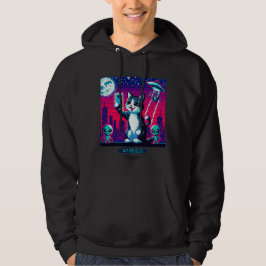 Cat UFO Selfie: Pixel Art #20 Hoodie