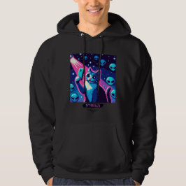 Cat UFO Selfie: Pixel Art #4 Hoodie