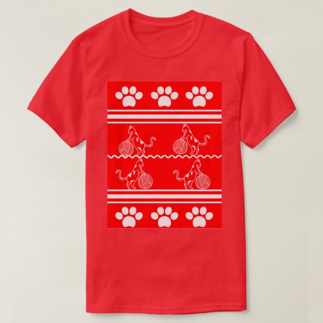 Cat Ugly Christmas Sweater  T-Shirt (Design vorne)