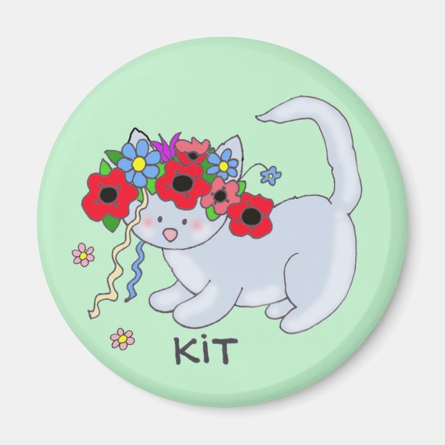 Cat Ukrainische Volkskunst Magnet (Vorne)