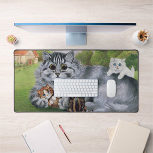 Cat und ihre Kittens, Louis Wain Schreibtischunterlage