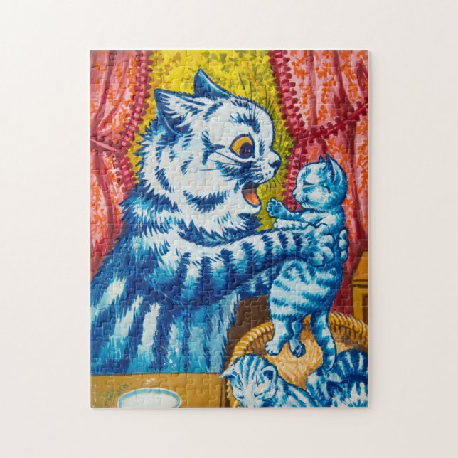 Cat und ihre Kittens von Louis Wain (Vertikal)
