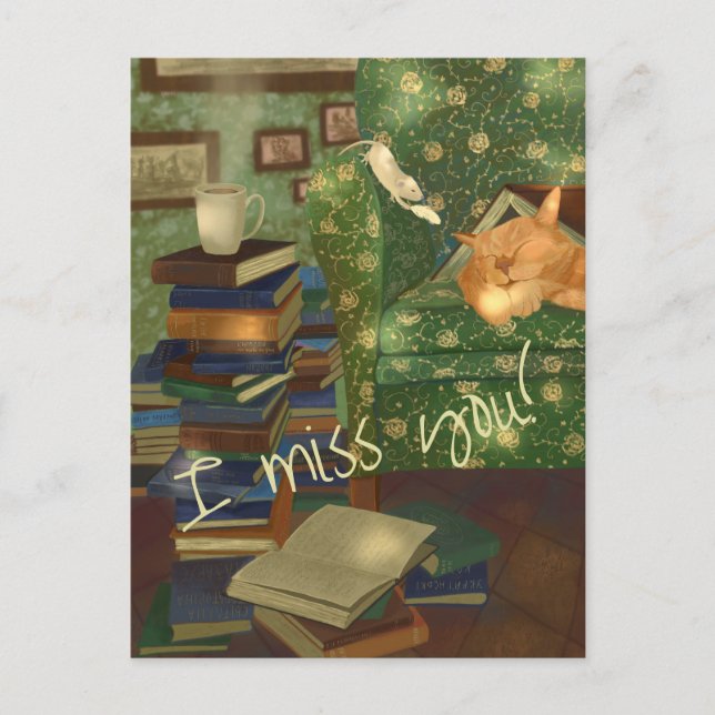 Cat und Maus individuell anpassbar Postkarte (Vorderseite)