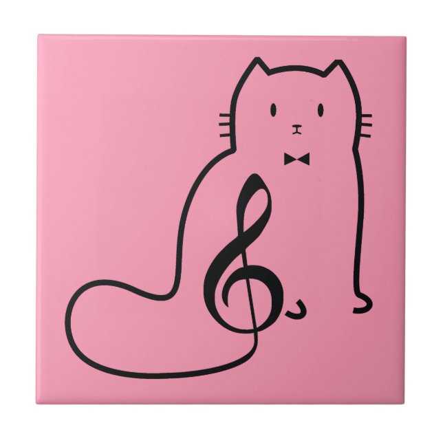 CAT UND MUSIKNOTE FLIESE (Vorderseite)