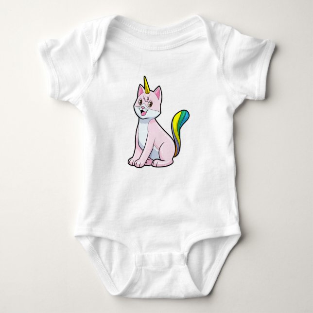 Cat Unicorn Baby Strampler (Vorderseite)