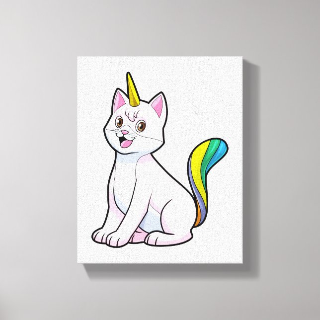 Cat Unicorn Leinwanddruck (Vorderseite)