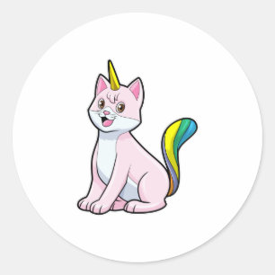Cat Unicorn Runder Aufkleber