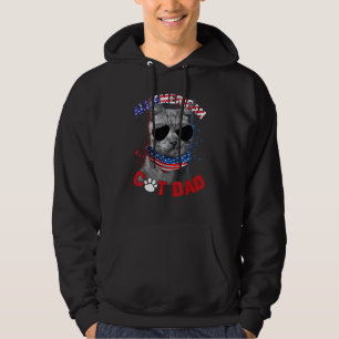 Cat Us Flag Sonnenbrille Alle American Cat Vater Hoodie