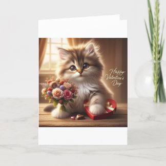 Cat Valentine Day Card Dankeskarte