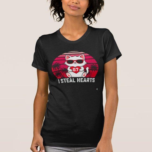 Cat Valentine PNG Sublimation Design T-Shirt (Vorderseite)