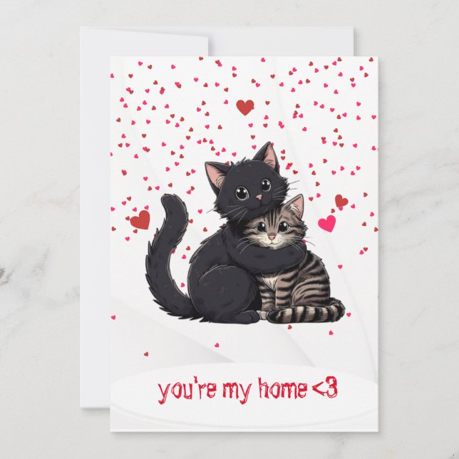 Cat Valentines Carte de jour - chat mignon Carte d (Devant)