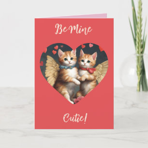 Cat valentines Cupid Be Mine Niedlich Valentine Ka Feiertagskarte