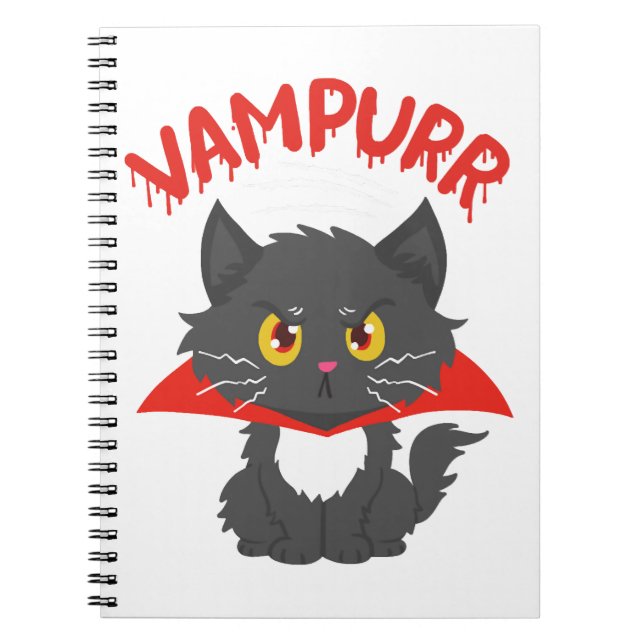 Cat Vampire Halloween Notizblock (Vorderseite)