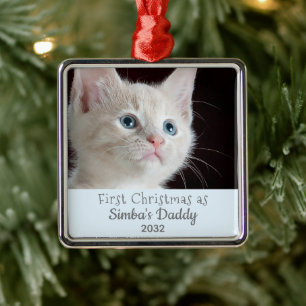 Cat Vater 1. Weihnachtsjunge Katze DIY Personaliz Ornament Aus Metall