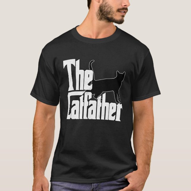 Cat Vater Der Katvater Crazy Black Cat Vater Kitty T-Shirt (Vorderseite)
