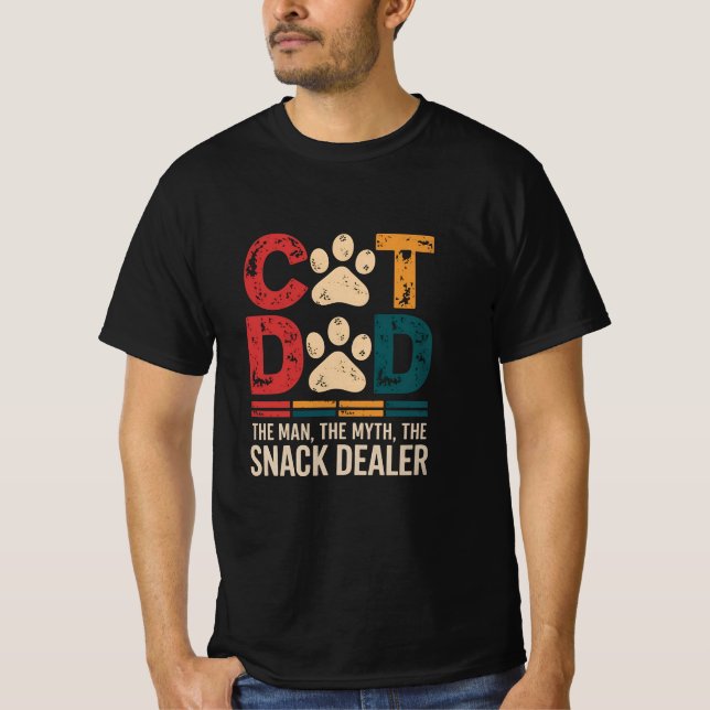 Cat Vater Der Mann der Mythos Der Snack Händler T- T-Shirt (Vorderseite)