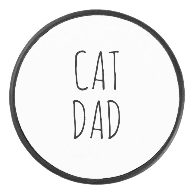 "Cat Vater" Einfaches modernes Bauernhaus Eishockey Puck (Vorderseite)