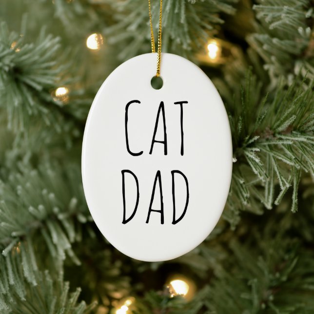 "Cat Vater" Einfaches modernes Bauernhaus Keramik Ornament (Baum)