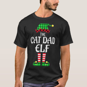 Cat Vater Elf Buffalo Kariert Matching Family Chri T-Shirt