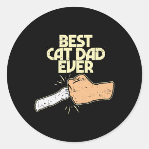 Cat Vater Ever Funny Kitten Pet Lover Eigentümer V Runder Aufkleber