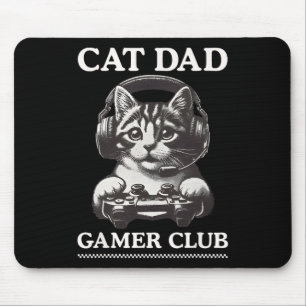 Cat Vater Gamer Club Videospiele Gaming Chat Playe Mousepad