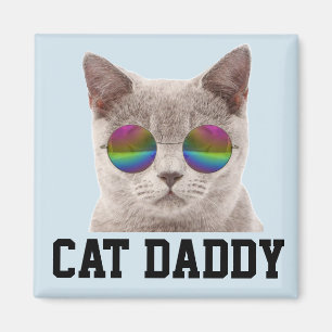 CAT-VATER GRAY CAT RAINBOW-SCHNELLASSE-Magnet Magnet
