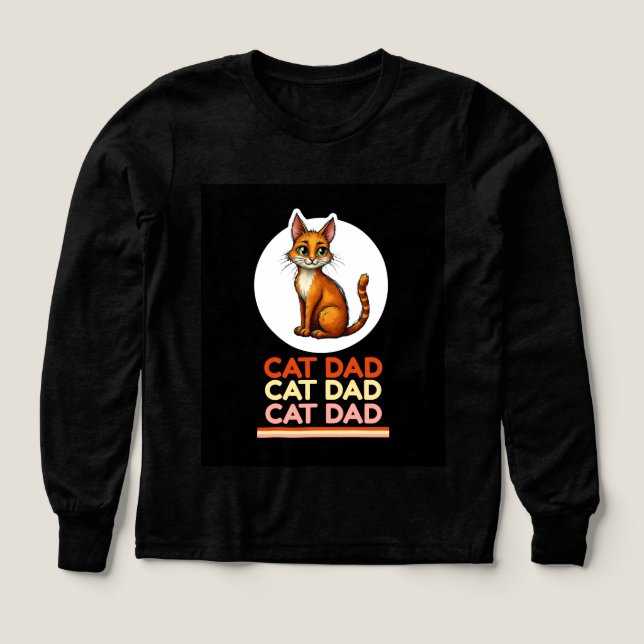 Cat Vater Langärmeliges Shirt (Design Vorderseite)