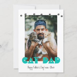 Cat Vater   Paw Prints   Tag des benutzerdefiniert Feiertagskarte