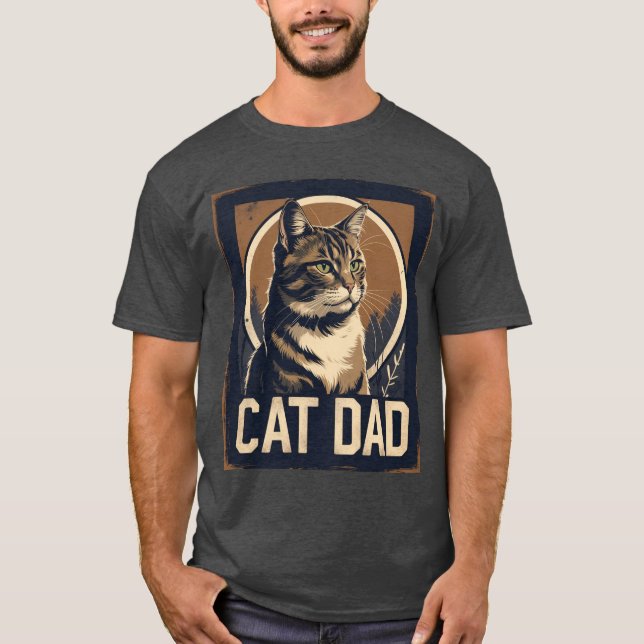 Cat Vater Pride - Raubzüge Felinenkunst T-Shirt (Vorderseite)