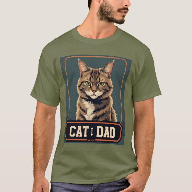 Cat Vater Pride - Raubzüge Felinenkunst T-Shirt (Vorderseite)