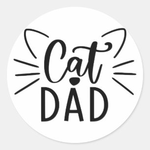 Cat Vater Runder Aufkleber
