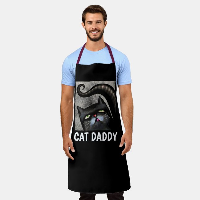 CAT-VATER SCHWARZE CAT-ART-MENGEN KÜCHE-SCHÜRZE SCHÜRZE (Getragen)