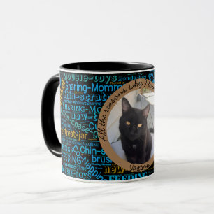 Cat Vater Valentine Foto und Word Cloud Tasse
