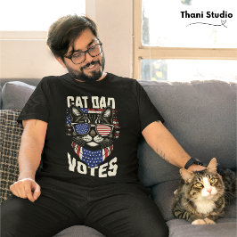 Cat Vater wählt Niedlich die amerikanische Flagge T-Shirt