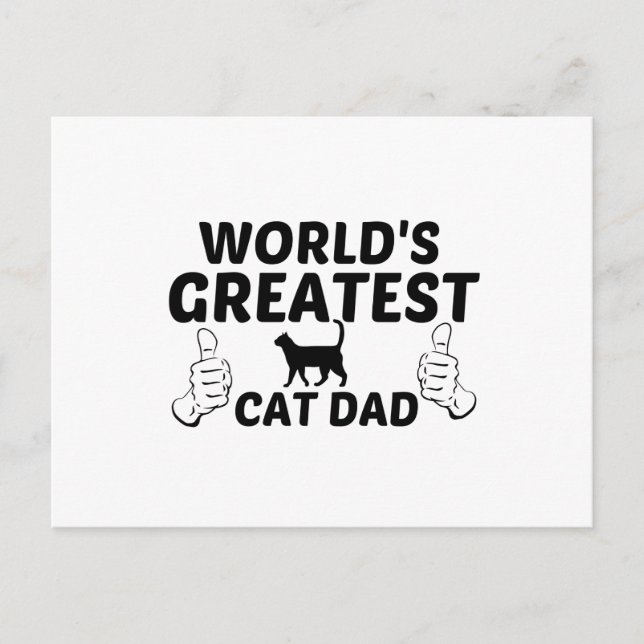 CAT-VATER WELTBEST POSTKARTE (Vorderseite)