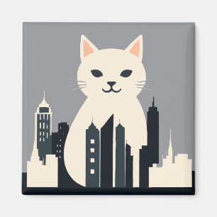 Cat Vector Art Animal Modern Urban Graphic City Magnet