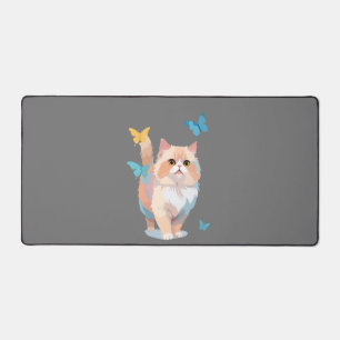 Cat Vector Painting Adorable Fun Spielen Schmetter Schreibtischunterlage