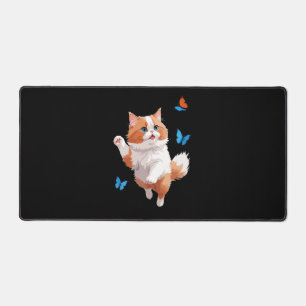 Cat Vector Painting Adorable Fun Spielen Schmetter Schreibtischunterlage