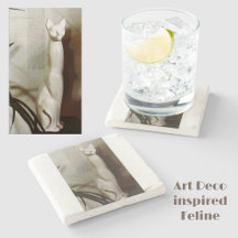 Cat Vintag Art Deco Feline Stilvolle Natur