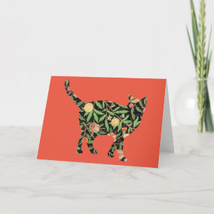 Cat Vintag Floral Card Serie 16 Karte