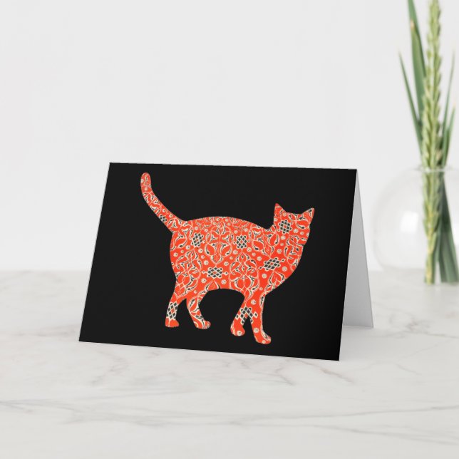Cat Vintag Floral Card Serie 5 Karte (Vorderseite)
