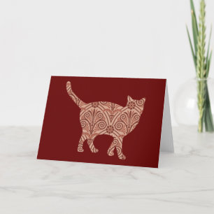Cat Vintag Floral Card Serie 7 Karte