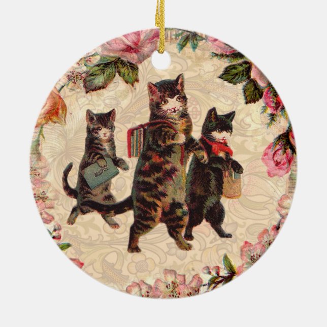 Cat Vintag Hübsch Antique Kitty Keramik Ornament (Hinten)