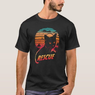 Cat Vintag Sunset Cat Besitzer Haustiere Rescue Ad T-Shirt