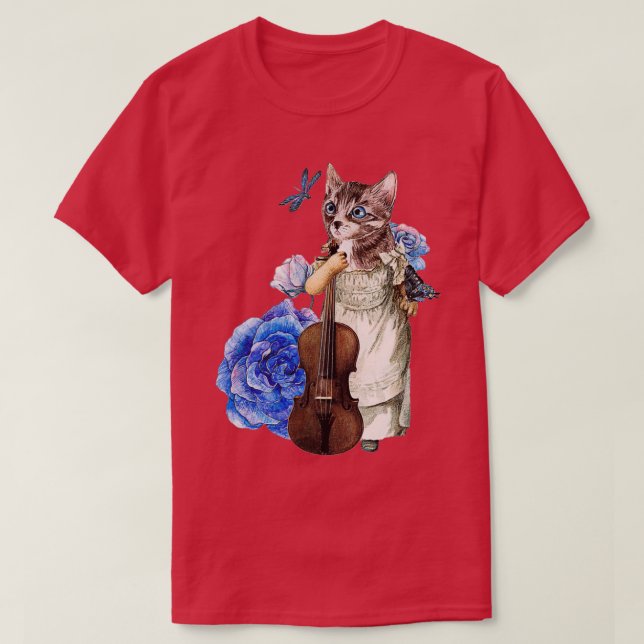 Cat Violinist T-Shirt (Design vorne)