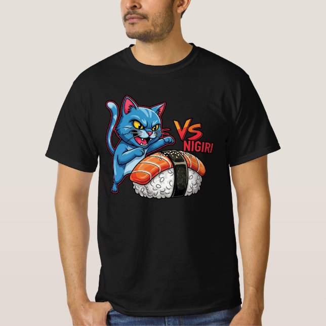 Cat vs Nigiri T-Shirt (Vorderseite)