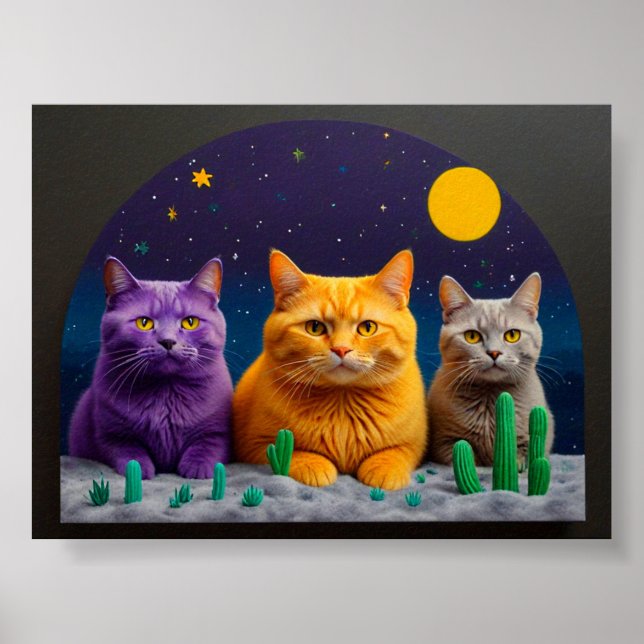 Cat Wall Art for Cat Lovers Poster (Vorne)
