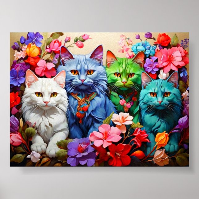 Cat Wall Art for Cat Lovers Poster (Vorne)